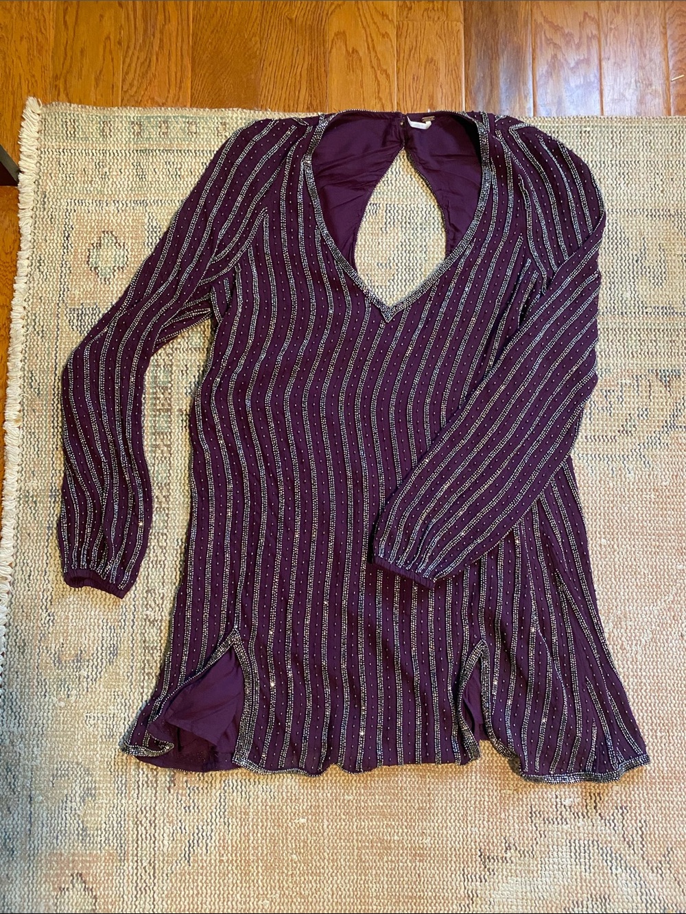 Free People Purple Beaded Dress Small